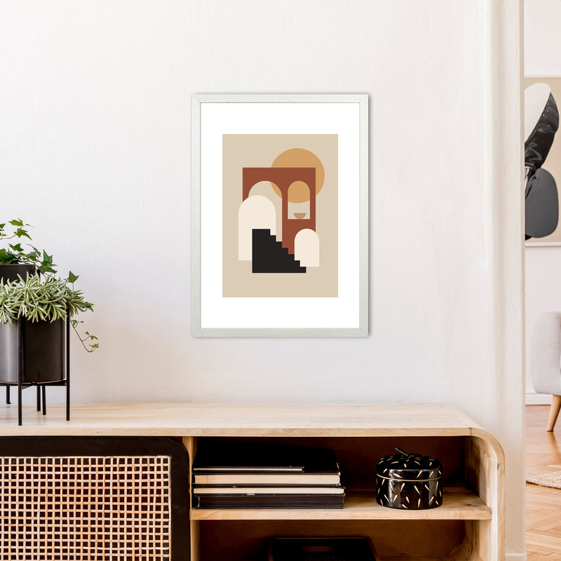 Mica Sand Stairs To Sun N16  Art Print by Pixy Paper A2 Oak Frame