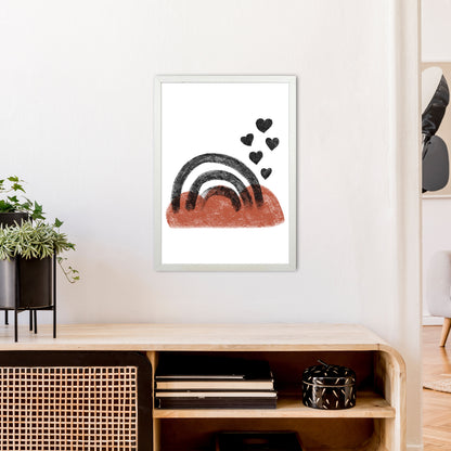 Dalia Chalk Black Rainbow  Art Print by Pixy Paper A2 Oak Frame