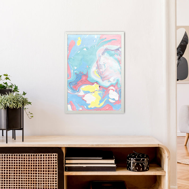 Liquid Mix Rainbow  Art Print by Pixy Paper A2 Oak Frame