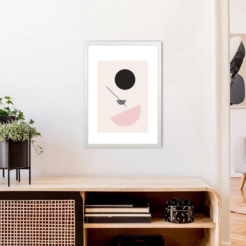 Mila Abstract N3  Art Print by Pixy Paper A2 Oak Frame
