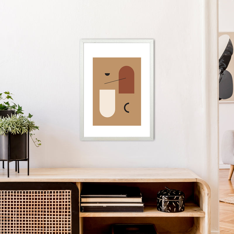 Mica Sand N15  Art Print by Pixy Paper A2 Oak Frame