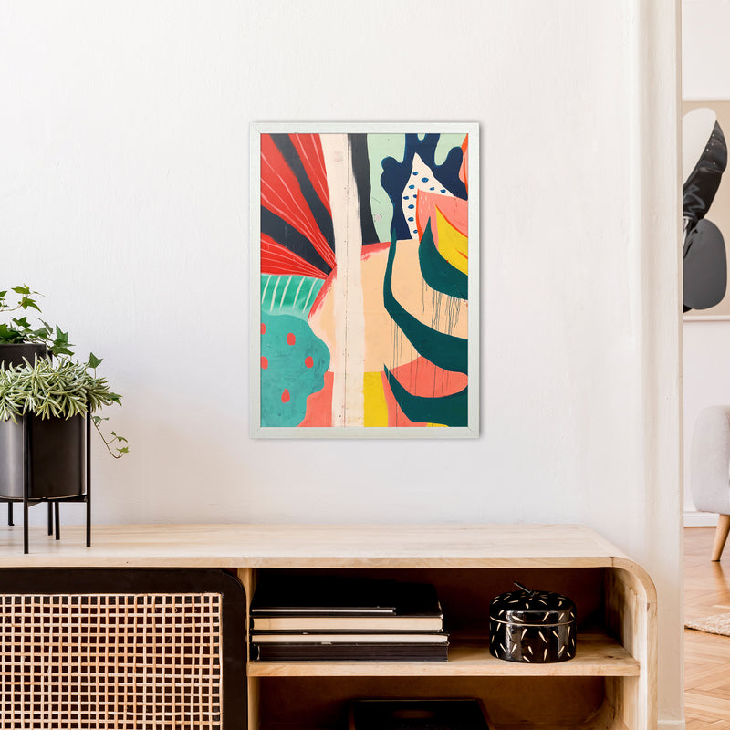 Painted Abstract Shapes  Art Print by Pixy Paper A2 Oak Frame