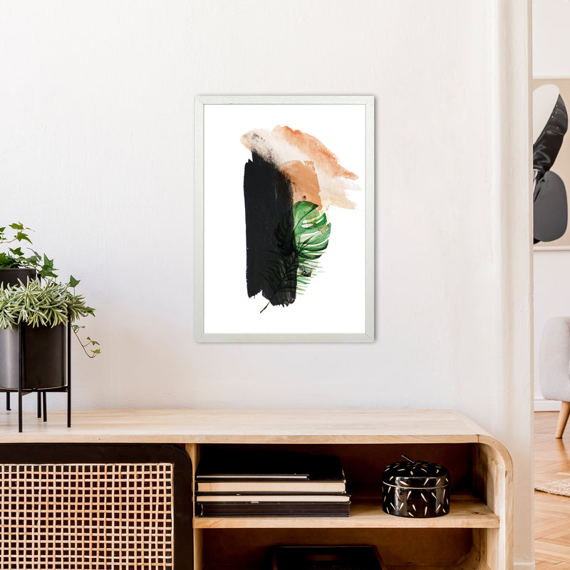 Exotic Abstract Strokes  Art Print by Pixy Paper A2 Oak Frame