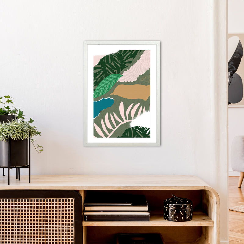 Mismatch Jungle Abstract  Art Print by Pixy Paper A2 Oak Frame