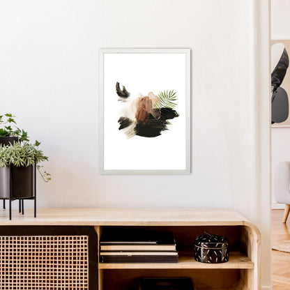 Exotic Abstract Shapes  Art Print by Pixy Paper A2 Oak Frame