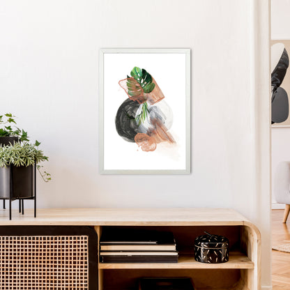 Round Exotic Abstract  Art Print by Pixy Paper A2 Oak Frame