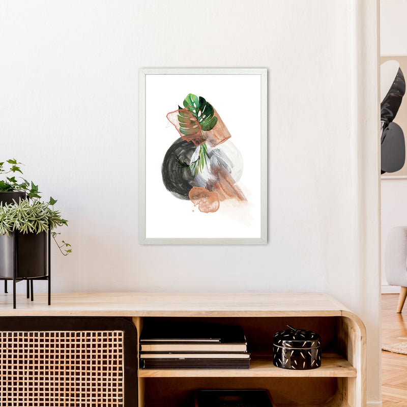Round Exotic Abstract  Art Print by Pixy Paper A2 Oak Frame