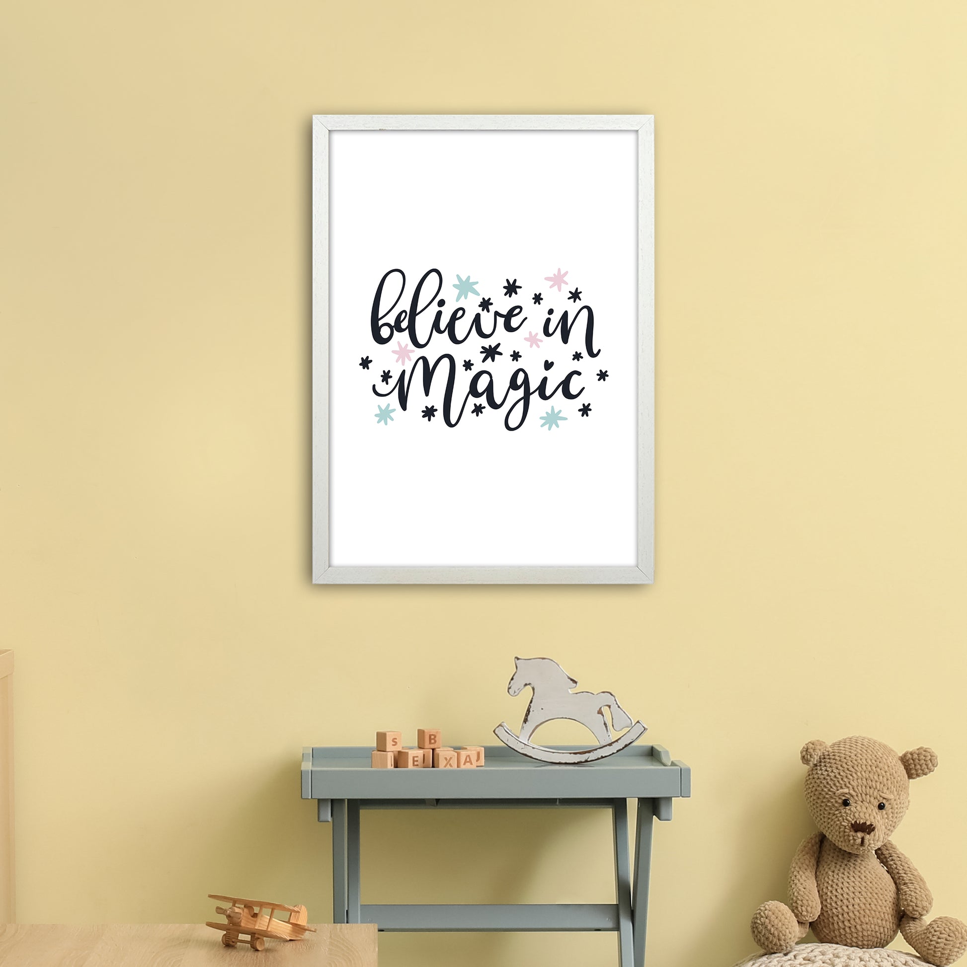Believe In Magic  Art Print by Pixy Paper A2 Oak Frame