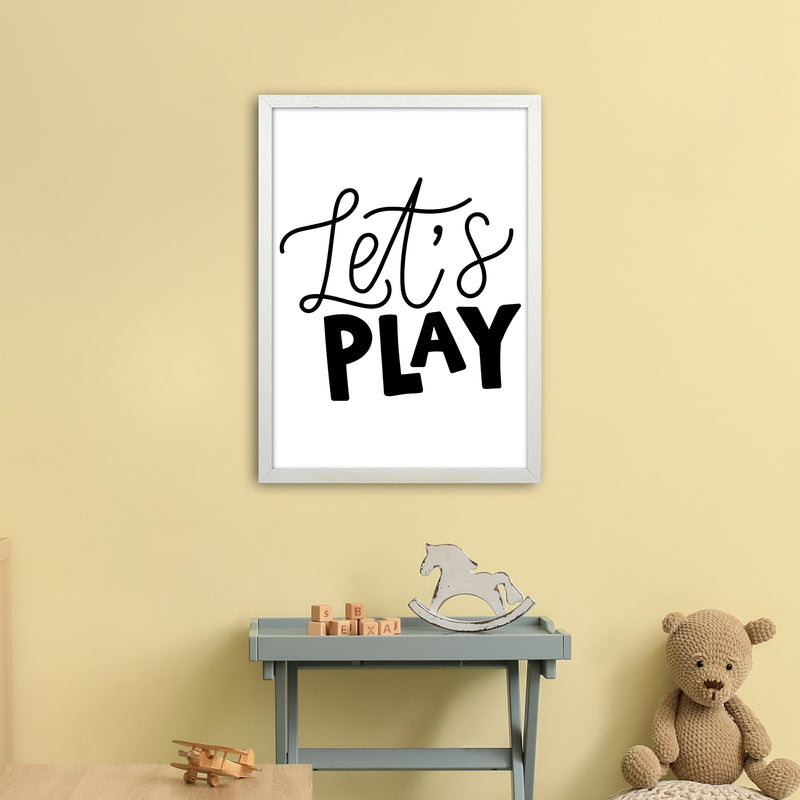 Let'S Play Black  Art Print by Pixy Paper A2 Oak Frame