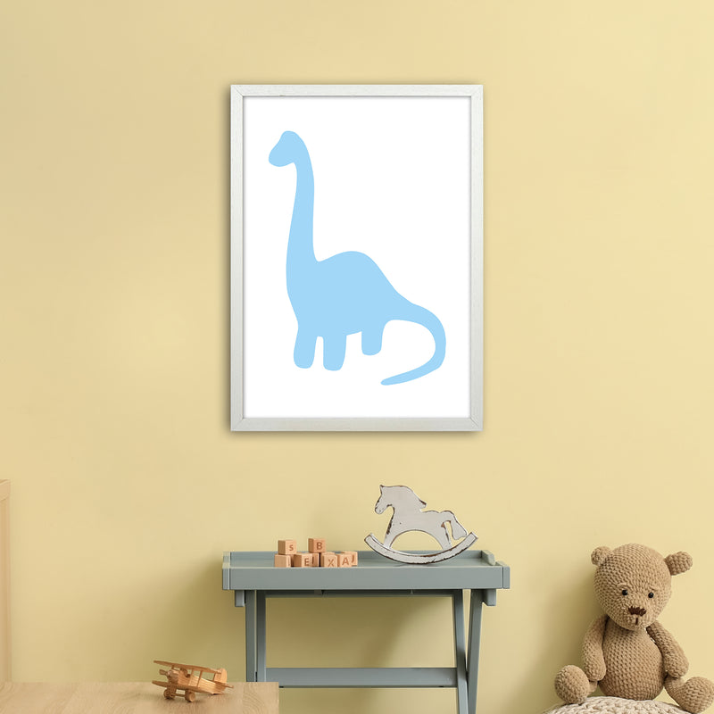 Brach Light Blue  Art Print by Pixy Paper A2 Oak Frame