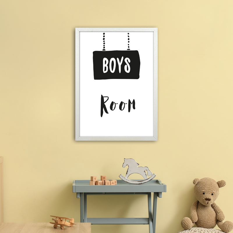 Boys Room Black  Art Print by Pixy Paper A2 Oak Frame