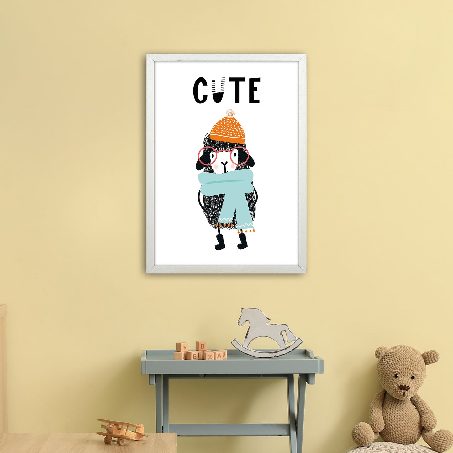 Cute Animal Pop  Art Print by Pixy Paper A2 Oak Frame