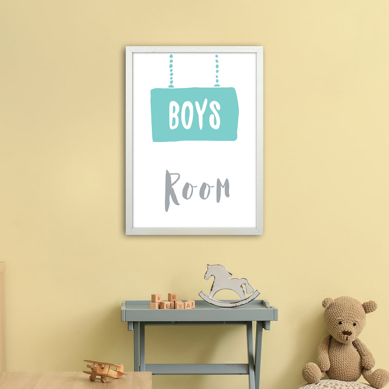 Boys Room Mint  Art Print by Pixy Paper A2 Oak Frame