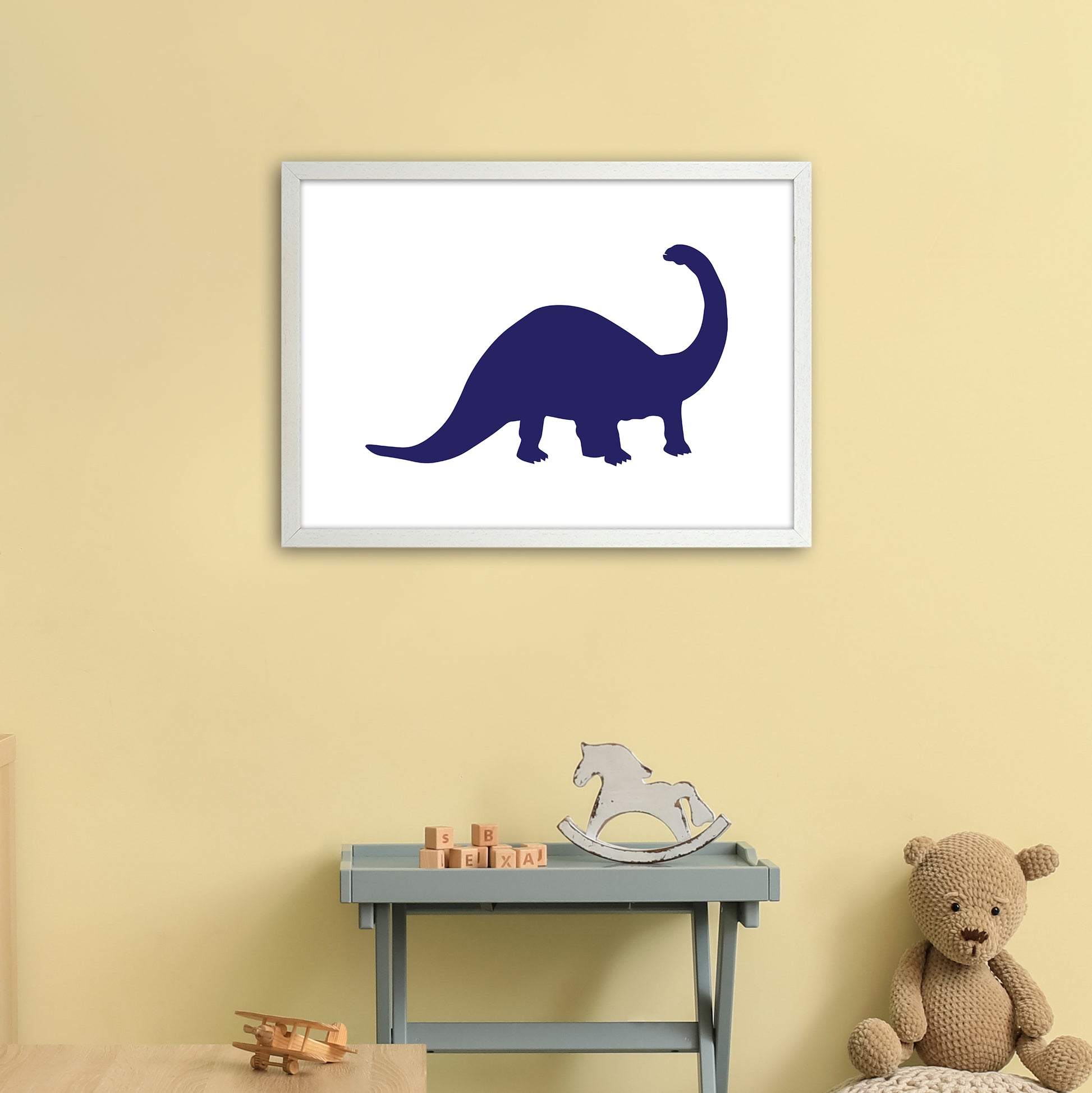 Sauro Navy  Art Print by Pixy Paper A2 Oak Frame
