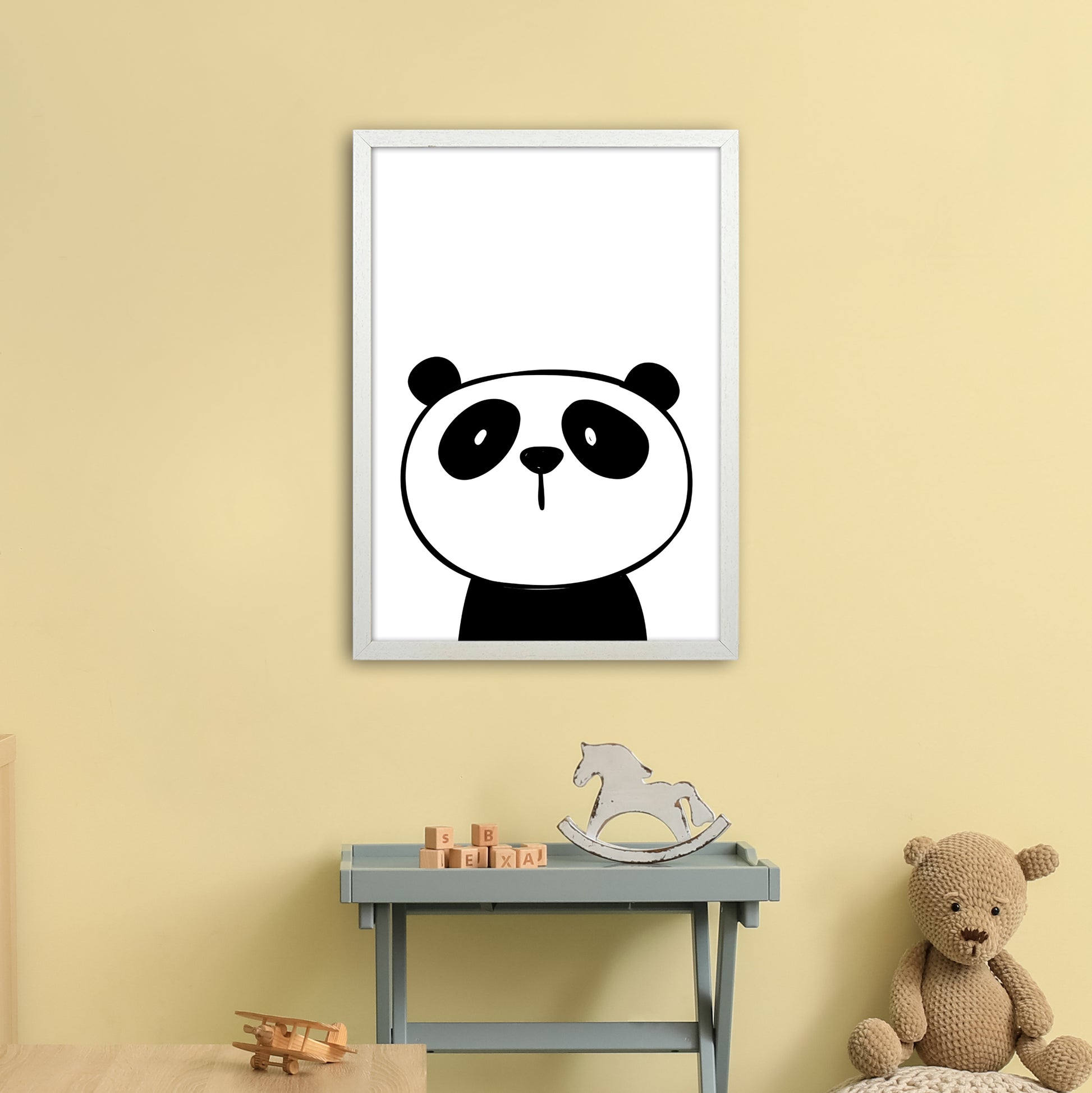Panda  Art Print by Pixy Paper A2 Oak Frame