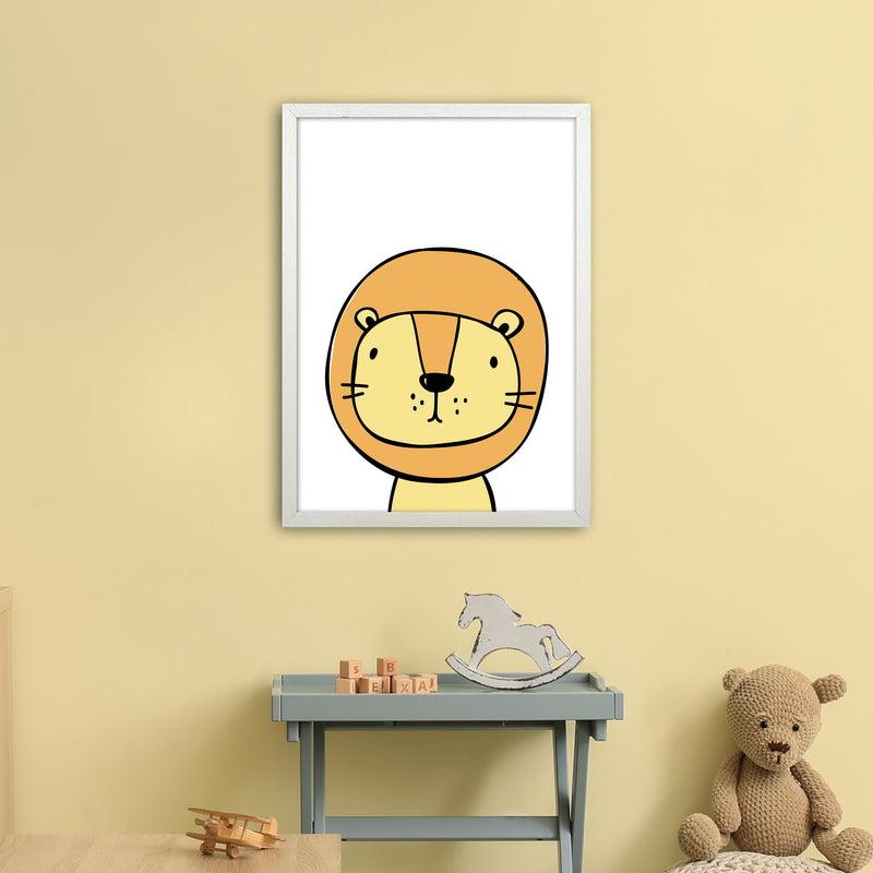 Lion  Art Print by Pixy Paper A2 Oak Frame