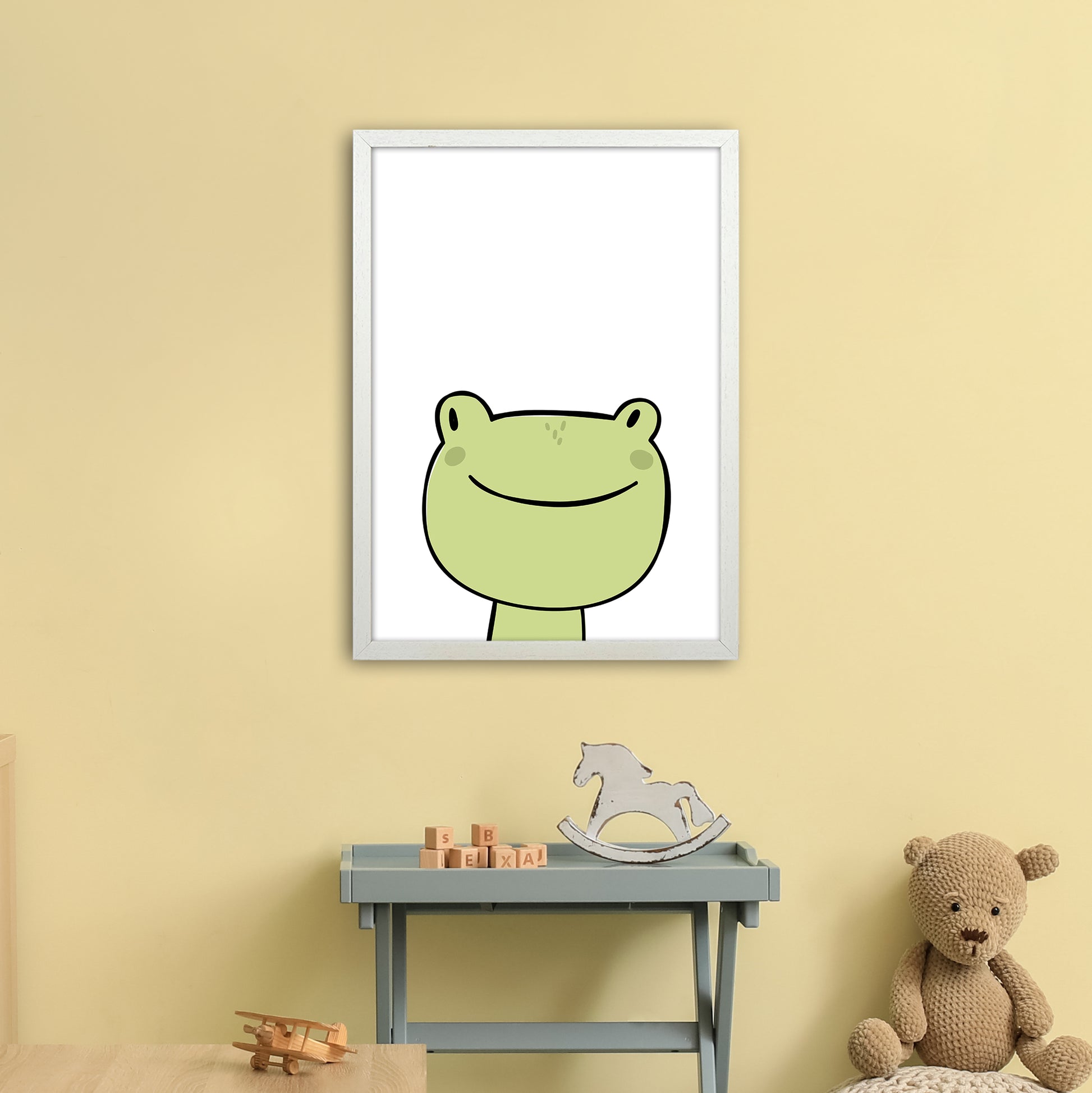 Frog  Art Print by Pixy Paper A2 Oak Frame