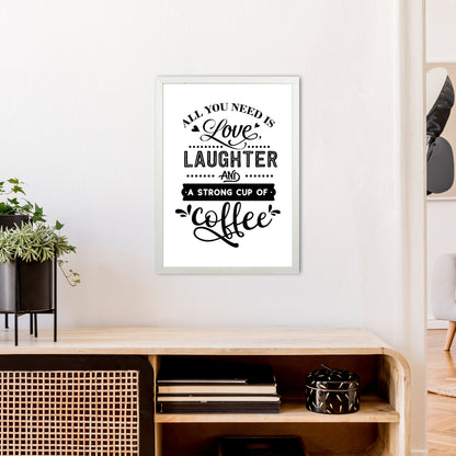 All You Need Is Love And Coffee  Art Print by Pixy Paper A2 Oak Frame