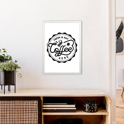 Fresh And Hot Coffee  Art Print by Pixy Paper A2 Oak Frame