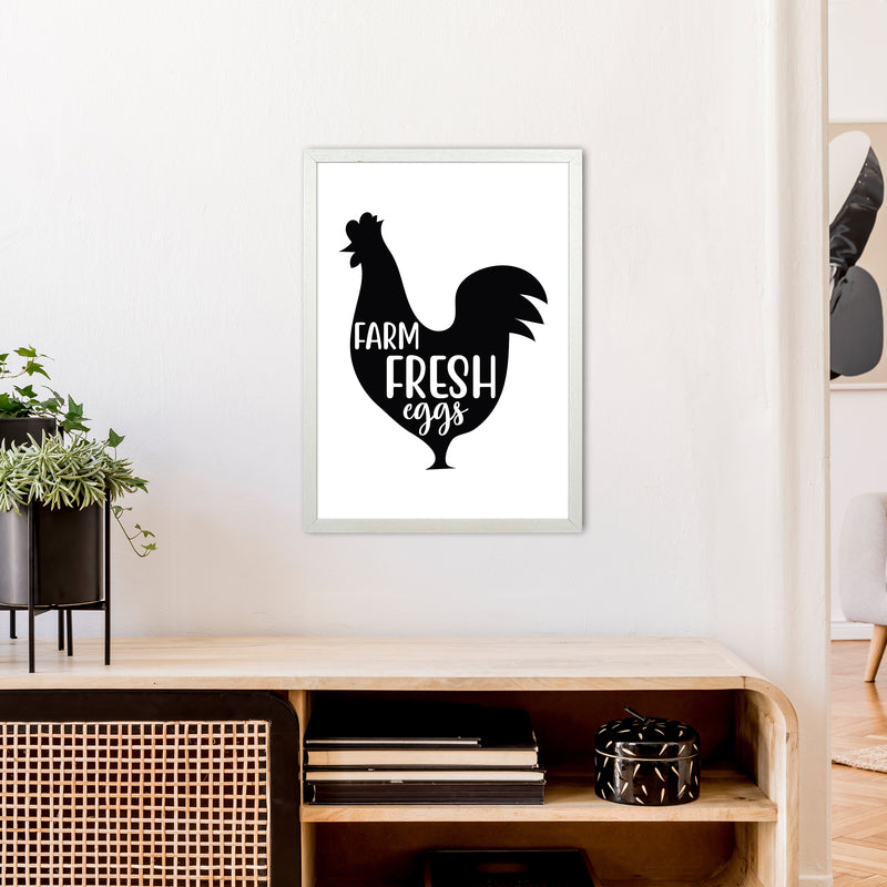 Farm Fresh Eggs  Art Print by Pixy Paper A2 Oak Frame