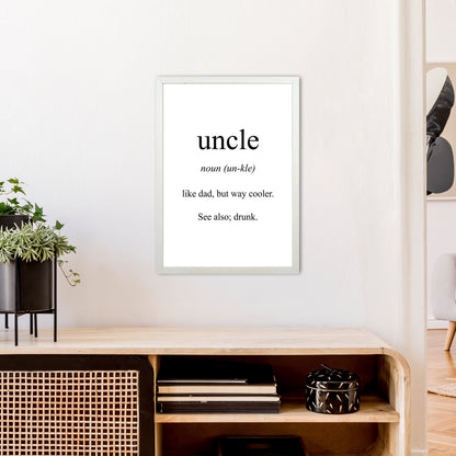 Uncle Meaning  Art Print by Pixy Paper A2 Oak Frame