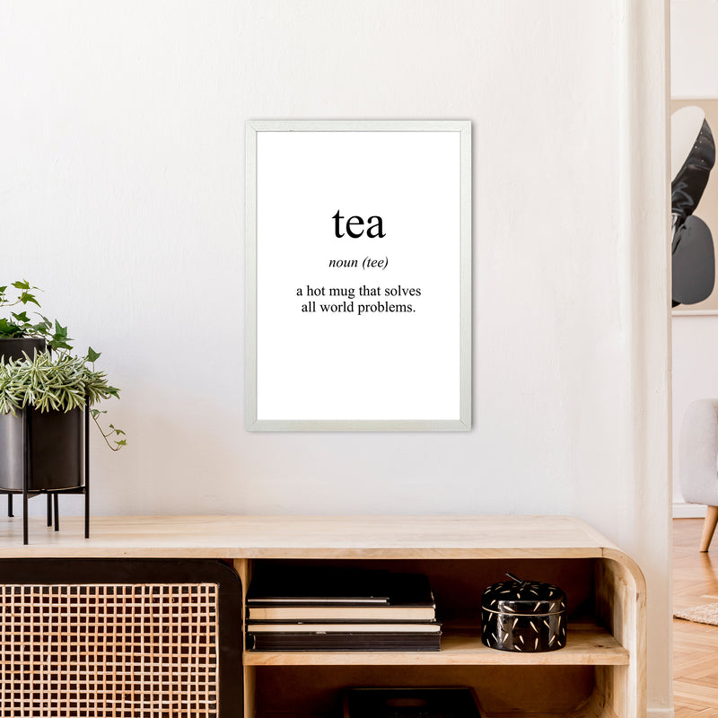 Tea Meaning  Art Print by Pixy Paper A2 Oak Frame