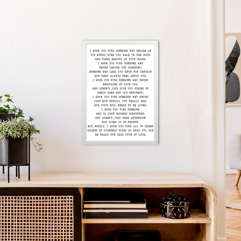 I Hope You Fine Someone  Art Print by Pixy Paper A2 Oak Frame