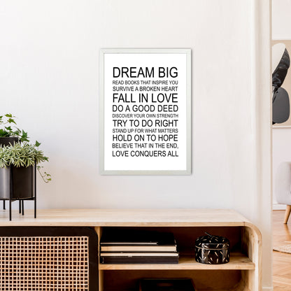 Dream Big Inspirational  Art Print by Pixy Paper A2 Oak Frame