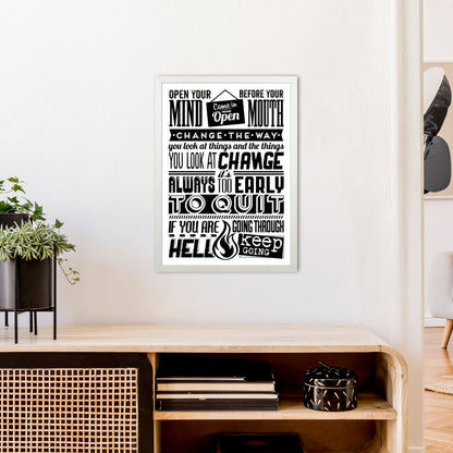 Open Your Mind Vintage  Art Print by Pixy Paper A2 Oak Frame