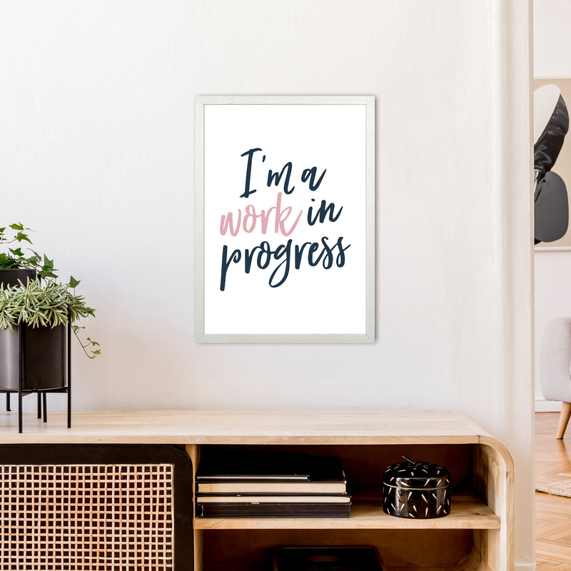 I'M A Work In Progress  Art Print by Pixy Paper A2 Oak Frame
