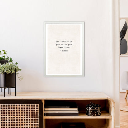 Trouble Is - Buddha  Art Print by Pixy Paper A2 Oak Frame