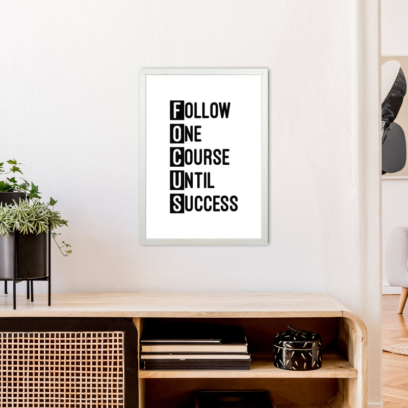 Focus Black  Art Print by Pixy Paper A2 Oak Frame