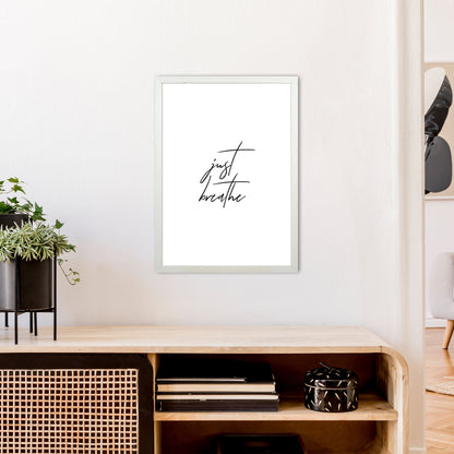 Just Breathe  Art Print by Pixy Paper A2 Oak Frame