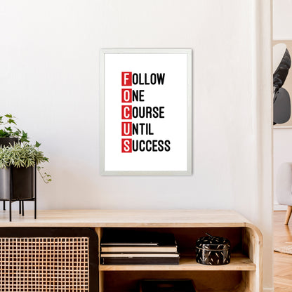 Focus Red  Art Print by Pixy Paper A2 Oak Frame