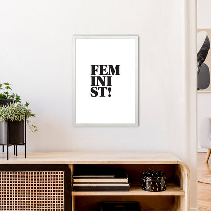 Feminist  Art Print by Pixy Paper A2 Oak Frame