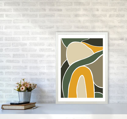 Wild Collection Rainbow and Hills Abstract Art Print by Pixy Paper A2 Oak Frame
