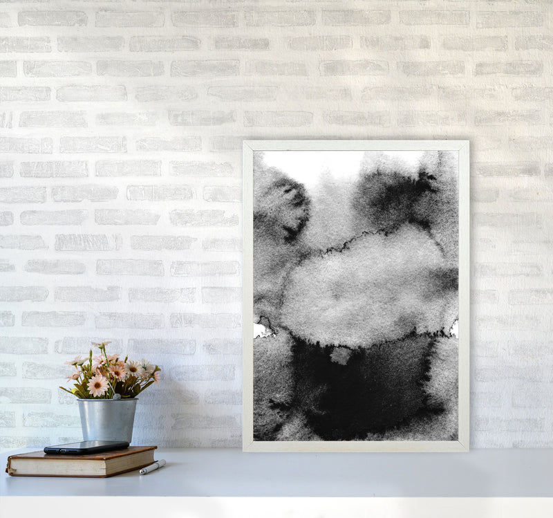 Majestic Monochrome Watercolour 14 Art Print by Pixy Paper A2 Oak Frame