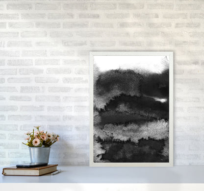 Majestic Monochrome Watercolour 16 Art Print by Pixy Paper A2 Oak Frame