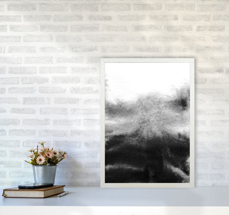 Majestic Monochrome Watercolour 19 Art Print by Pixy Paper A2 Oak Frame