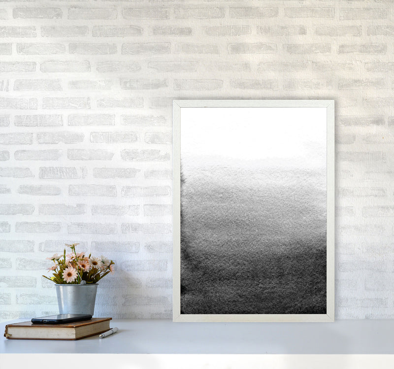 Majestic Monochrome Watercolour 13 Art Print by Pixy Paper A2 Oak Frame