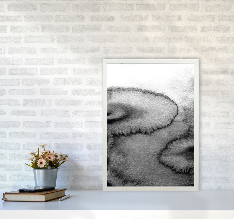 Majestic Monochrome Watercolour 15 Art Print by Pixy Paper A2 Oak Frame