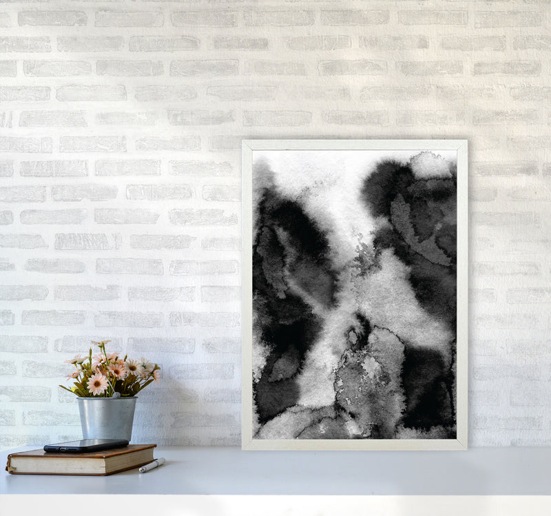 Majestic Monochrome Watercolour 11 Art Print by Pixy Paper A2 Oak Frame