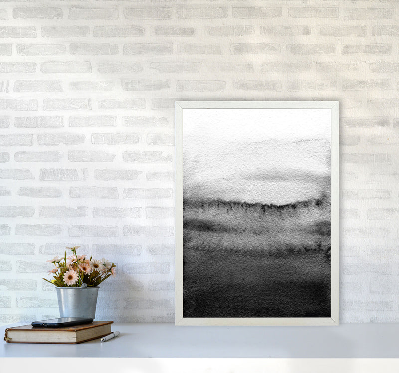 Majestic Monochrome Watercolour 18 Art Print by Pixy Paper A2 Oak Frame