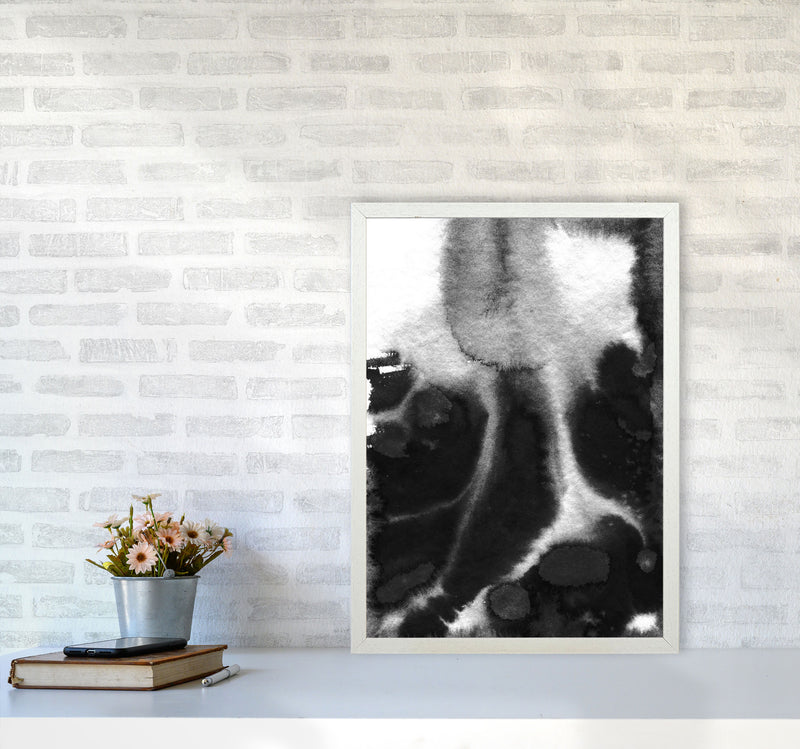Majestic Monochrome Watercolour 20 Art Print by Pixy Paper A2 Oak Frame