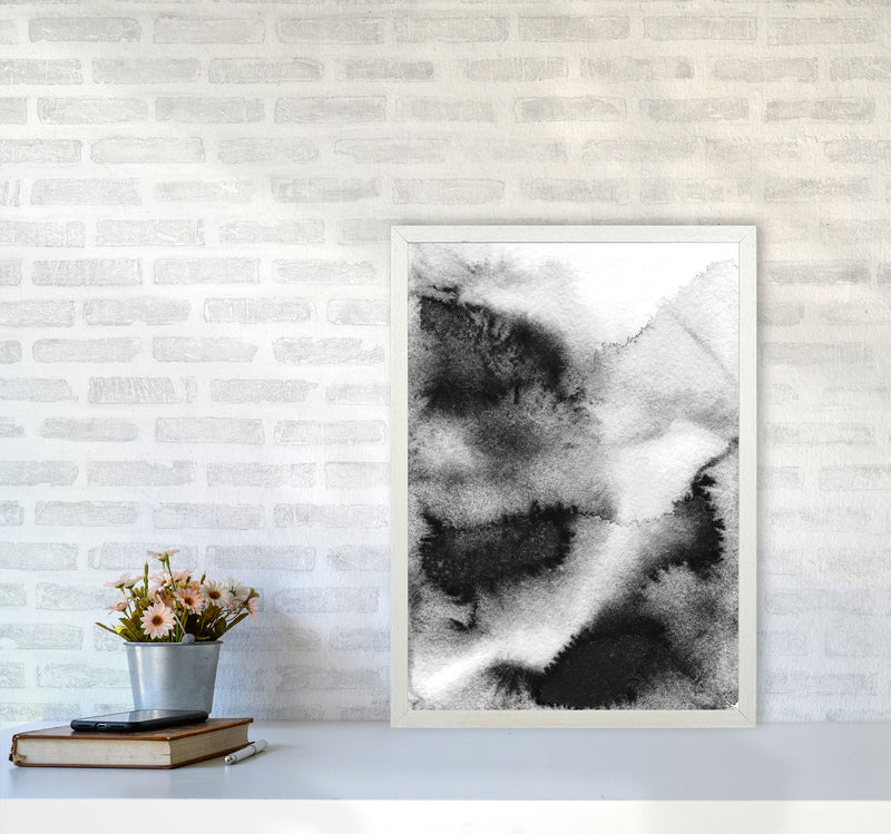 Majestic Monochrome Watercolour 03 Art Print by Pixy Paper A2 Oak Frame