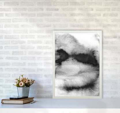 Majestic Monochrome Watercolour 08 Art Print by Pixy Paper A2 Oak Frame