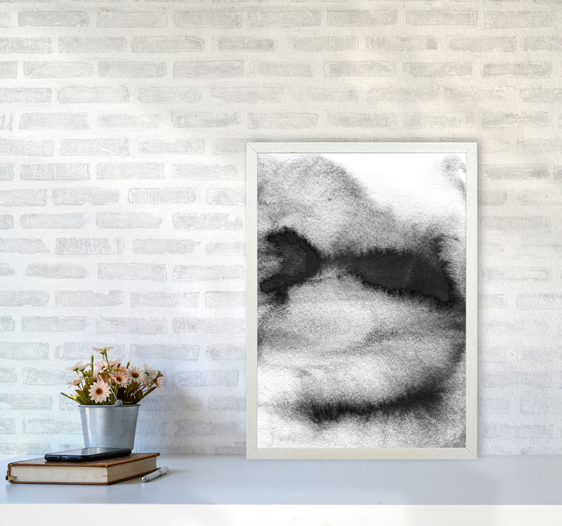 Majestic Monochrome Watercolour 08 Art Print by Pixy Paper A2 Oak Frame
