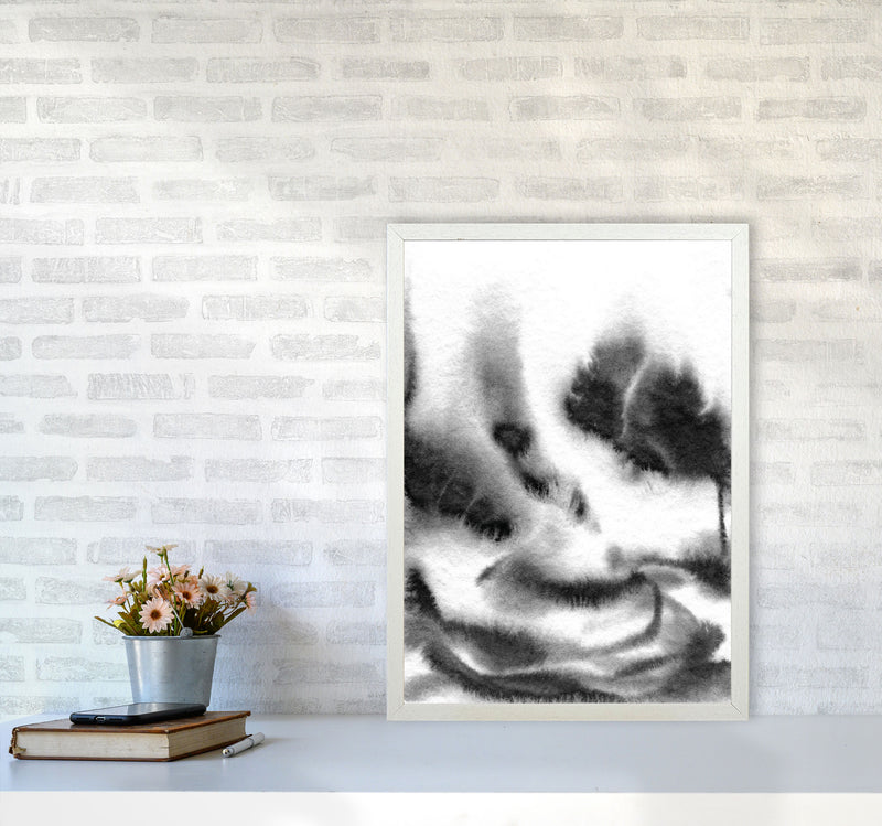 Majestic Monochrome Watercolour 06 Art Print by Pixy Paper A2 Oak Frame
