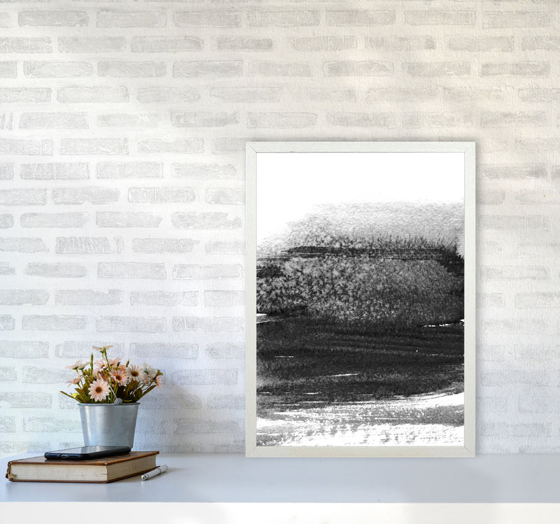Majestic Monochrome Watercolour 01 Art Print by Pixy Paper A2 Oak Frame