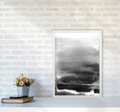 Majestic Monochrome Watercolour 02 Art Print by Pixy Paper A2 Oak Frame